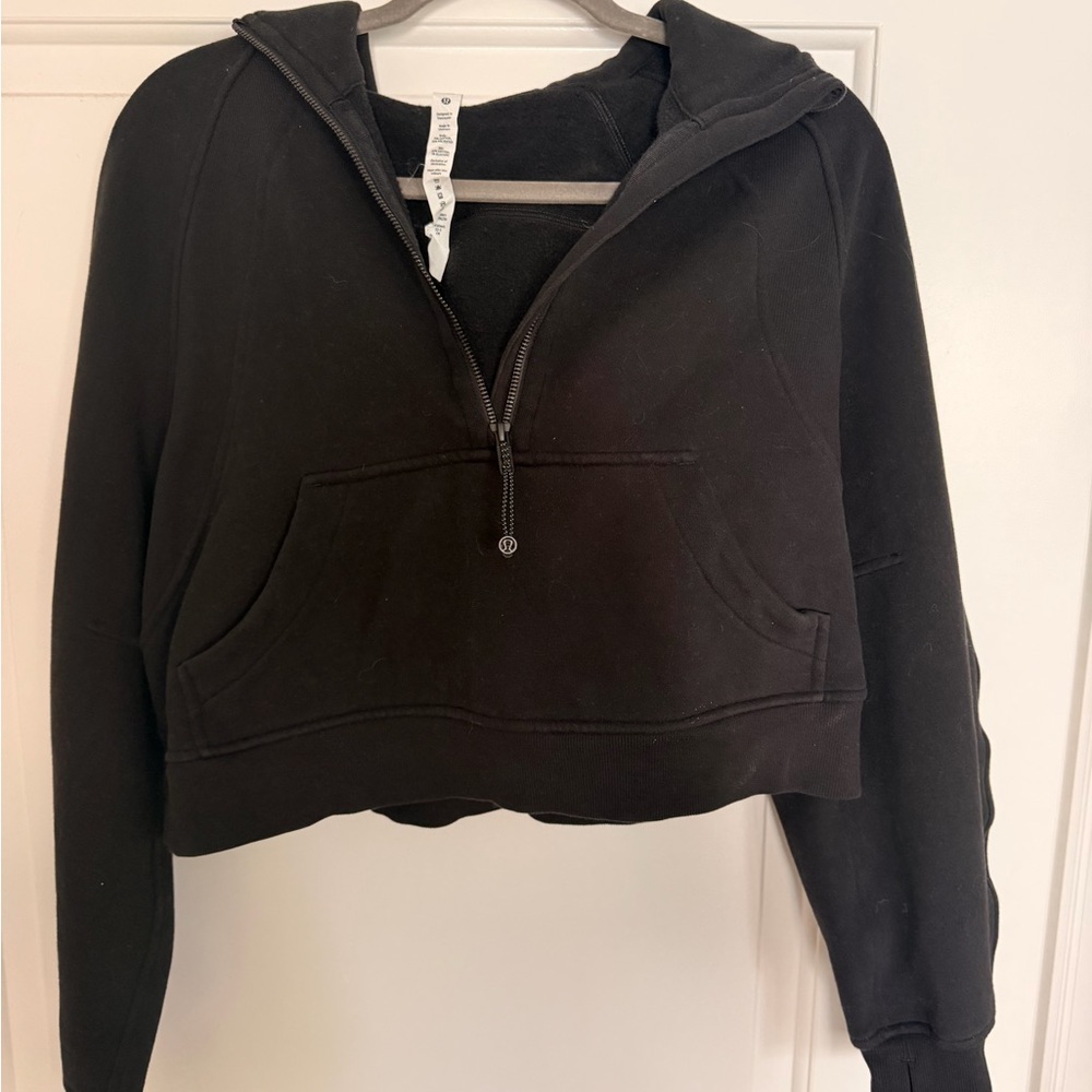 lululemon athletica Black Cropped Half-Zip Hoodie